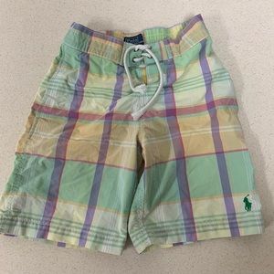 Ralph Lauren plaid swim trunks